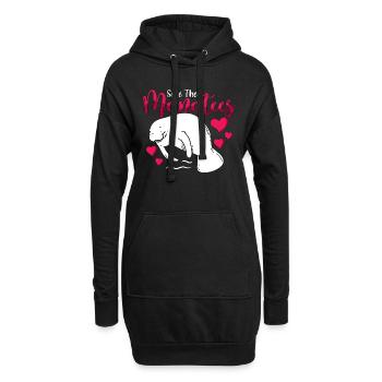 Dugong Sauver Les Lamantins Animaux Marins Vache De Mer - Sweat-shirt à capuche long Femme - noir - Devant