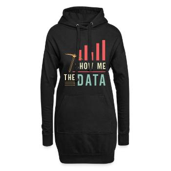 Data Mining Show Me The Data Computer Engineering - Hoodie-Kleid - Schwarz - Vorne