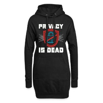 Cybersecurity Privacy Is Dead Data Protection - Hoodie-Kleid - Schwarz - Vorne