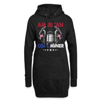 American Coal Miner - Hoodie-Kleid - Schwarz - Vorne