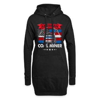 American Coal Miner - Hoodie-Kleid - Schwarz - Vorne