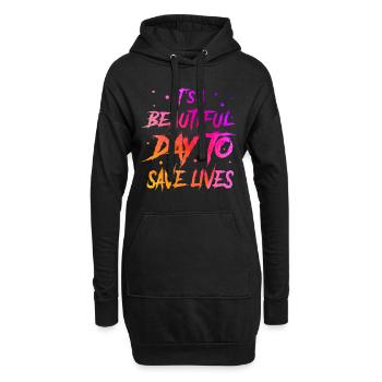 C’est une belle journée pour sauver des vies - Sweat-shirt à capuche long Femme - noir - Devant