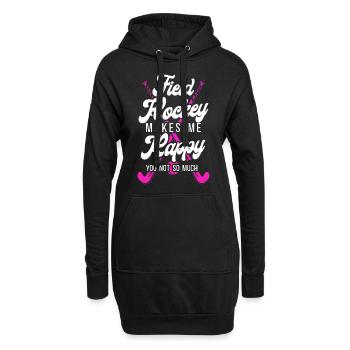 Le hockey sur gazon, le hockey sur gazon, ça me fait - Sweat-shirt à capuche long Femme - noir - Devant