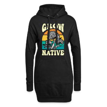 Asclépiade Grow Native Retro Monarchs Entomologistes - Sweat-shirt à capuche long Femme - noir - Devant