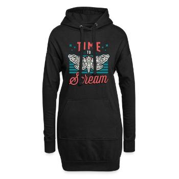 Cigales Temps De Crier Aime Les Cigales Périodiques - Sweat-shirt à capuche long Femme - noir - Devant