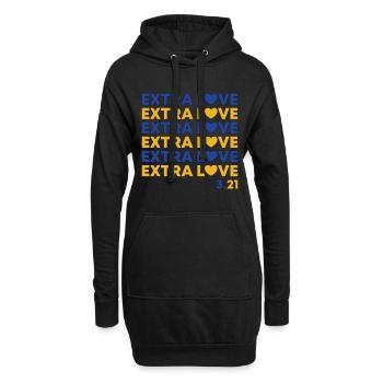 Extra Love Down Syndrom Awareness Day - Hoodie-Kleid - Schwarz - Vorne