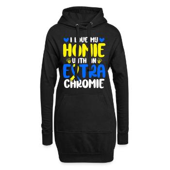 J’aime mon avec le syndrome de Down de Chromie supplémentaire - Sweat-shirt à capuche long Femme - noir - Devant