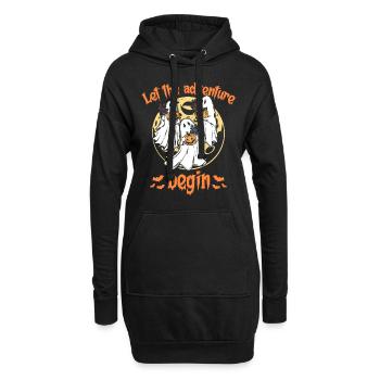 Let The Adventure Begin - Ghost Pumpkin Halloween - Hoodie Dress - black - Front