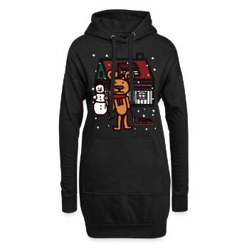 Teddy Schneefall Weihnachtsgeschenk Schlitten Kind - Hoodie-Kleid - Schwarz - Vorne
