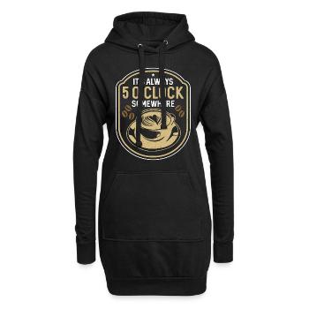Espresso It's Always 5 O'clock Somewhere Barista - Hoodie-Kleid - Schwarz - Vorne