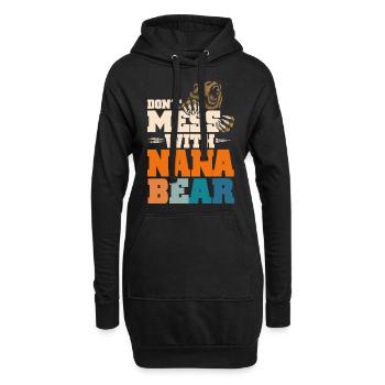 Ne plaisantez pas avec Nana Bear - Sweat-shirt à capuche long Femme - noir - Devant