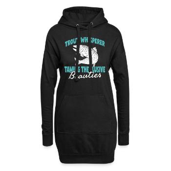Pêche, Truite, Saumon, Pêcheur, Pêcheur, Perche - Sweat-shirt à capuche long Femme - noir - Devant
