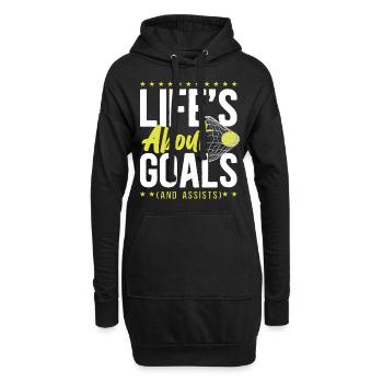 Hockey sur gazon : La vie est une question d’objectifs - Sweat-shirt à capuche long Femme - noir - Devant