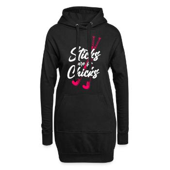 Les bâtons de hockey sur gazon sont pour les poussins - Sweat-shirt à capuche long Femme - noir - Devant