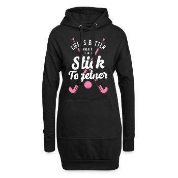 Field Hockey Life Is Better When - Hoodie-Kleid - Schwarz - Vorne