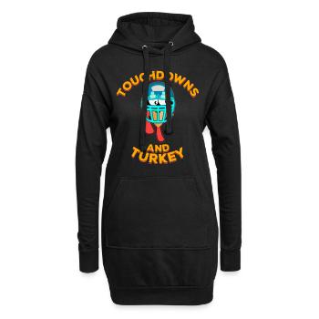 Touchdowns et football de Thanksgiving en Turquie - Sweat-shirt à capuche long Femme - noir - Devant