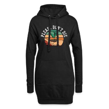 Botanique S’il Vous Plaît Ne Pas Mourir Plantes D’intérieur Botanique - Sweat-shirt à capuche long Femme - noir - Devant