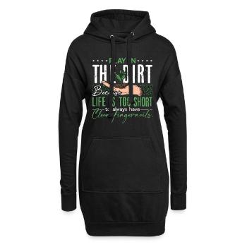 Botanique jouer dans la saleté parce que la plantation botanique - Sweat-shirt à capuche long Femme - noir - Devant