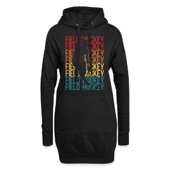 Field Hockey Retro Vintage Field - Hoodie-Kleid - Schwarz - Vorne