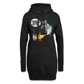 Sie Wieder Aufhören Reiben Gegen Die Lampe - Hoodie-Kleid - Schwarz - Vorne