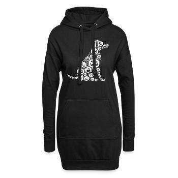 Halloween Dog Pumpkin Dog Halloween Dog - Hoodie-Kleid - Schwarz - Vorne