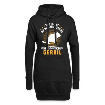 Costume de gerbille Gerbille de rongeur - Sweat-shirt à capuche long Femme - noir - Devant
