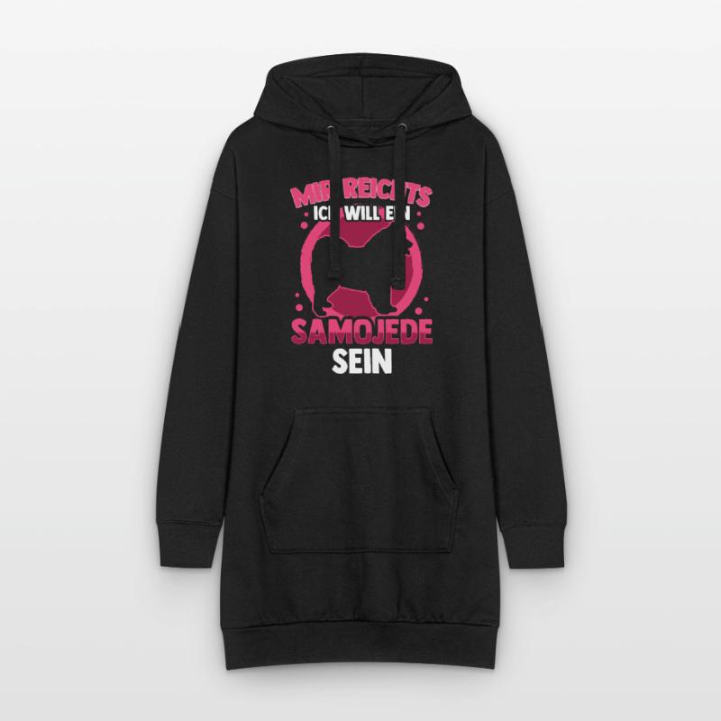 Ich will ein Samojede sein Samojedenspitz Hoodie-Kleid