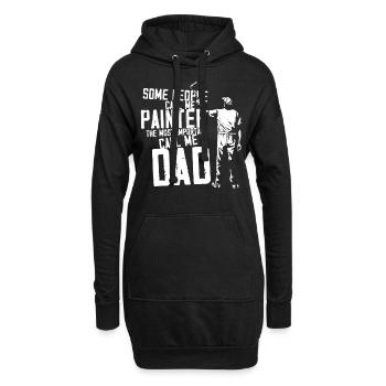 Peintre en bâtiment Décorateur Papa Certains - Sweat-shirt à capuche long Femme - noir - Devant