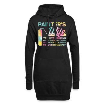 Peintre en bâtiment Décorateur Femme - Sweat-shirt à capuche long Femme - noir - Devant