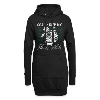 Objectifs Monstera Keep My Plants Alive Plantes de balcon - Sweat-shirt à capuche long Femme - noir - Devant