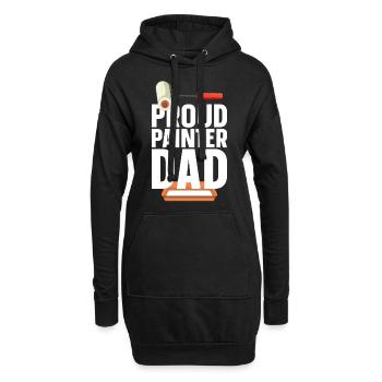 Peintre en bâtiment Décorateur Papa Fier - Sweat-shirt à capuche long Femme - noir - Devant
