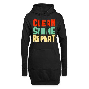 Clean Shine Repeat Detailer Auto Liebhaber Tuner - Hoodie-Kleid - Schwarz - Vorne