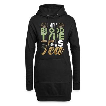 Herbal Tea My Blood Type Is Tea Herbalism Teacup - Hoodie-Kleid - Schwarz - Vorne