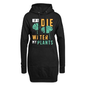 Monstera Si Je Meurs Arrosez Mes Plantes Plantes De Balcon - Sweat-shirt à capuche long Femme - noir - Devant