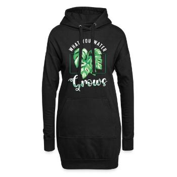 Monstera What You Water Grows Houseplants Garden - Hoodie-Kleid - Schwarz - Vorne