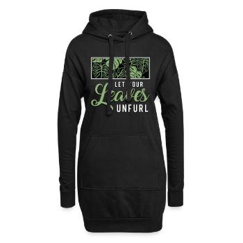 Monstera Let Your Leaves Unfurl Garden Houseplants - Hoodie-Kleid - Schwarz - Vorne