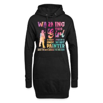 Peintre en bâtiment Décorateur Petite amie - Sweat-shirt à capuche long Femme - noir - Devant