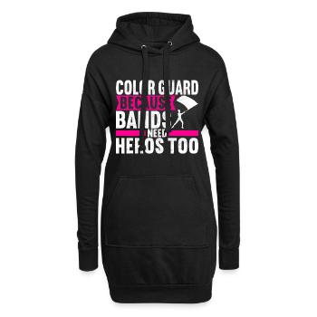 Drapeau agitant la fanfare garde de couleur - Sweat-shirt à capuche long Femme - noir - Devant