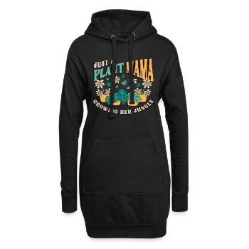 Plantes d’intérieur Just A Plant Mama Growing Pot de fleurs - Sweat-shirt à capuche long Femme - noir - Devant