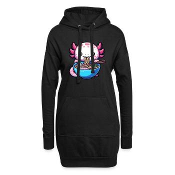Nouilles Axolotl Ramen Amphibian Kawaii Anime - Sweat-shirt à capuche long Femme - noir - Devant