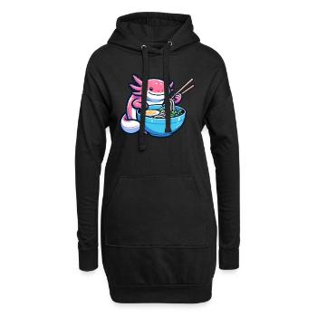 Nouilles Axolotl Ramen Amphibian Kawaii Anime - Sweat-shirt à capuche long Femme - noir - Devant