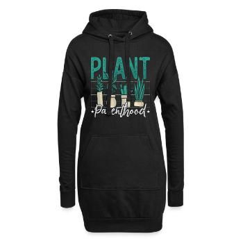 Plantes d’intérieur Plantes Parentalité Jardinage botanique - Sweat-shirt à capuche long Femme - noir - Devant