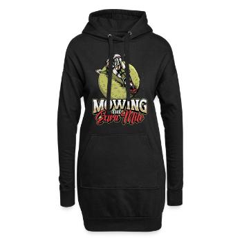 Mower Moving The Extra Mile Lawn Mowing Gardener - Hoodie-Kleid - Schwarz - Vorne