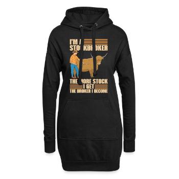 L’élevage bovin Je suis agent de change Les animaux de la ferme - Sweat-shirt à capuche long Femme - noir - Devant