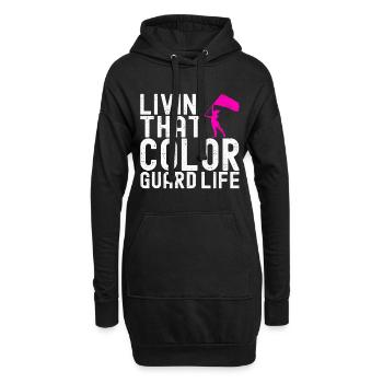 Drapeau agitant la fanfare garde de couleur - Sweat-shirt à capuche long Femme - noir - Devant