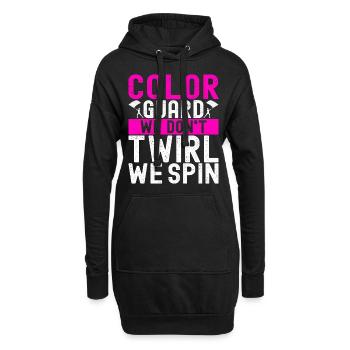 Drapeau agitant la fanfare garde de couleur - Sweat-shirt à capuche long Femme - noir - Devant