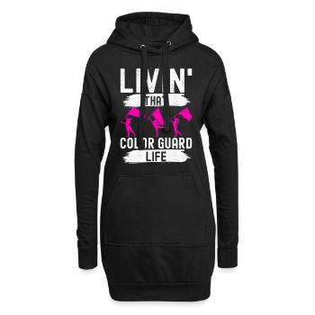 Drapeau agitant la fanfare garde de couleur - Sweat-shirt à capuche long Femme - noir - Devant