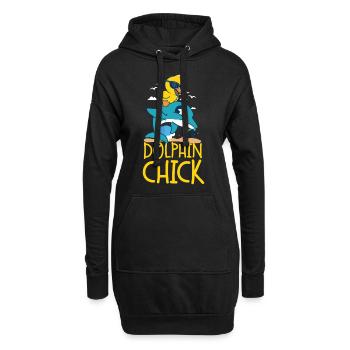 Dolphin Chicken Dolphin Chick - Hoodie-Kleid - Schwarz - Vorne