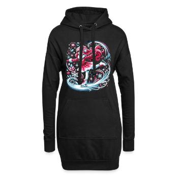 Anmut auf dem Eis: Rotes Haar, Schlittschuhmagie - Hoodie-Kleid - Schwarz - Vorne