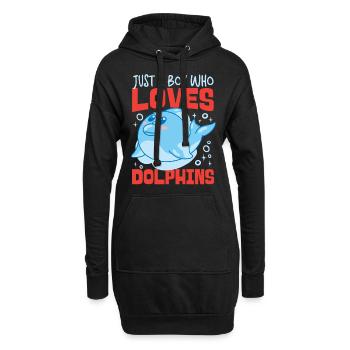 Dolphin Just A Boy Who Loves - Hoodie-Kleid - Schwarz - Vorne